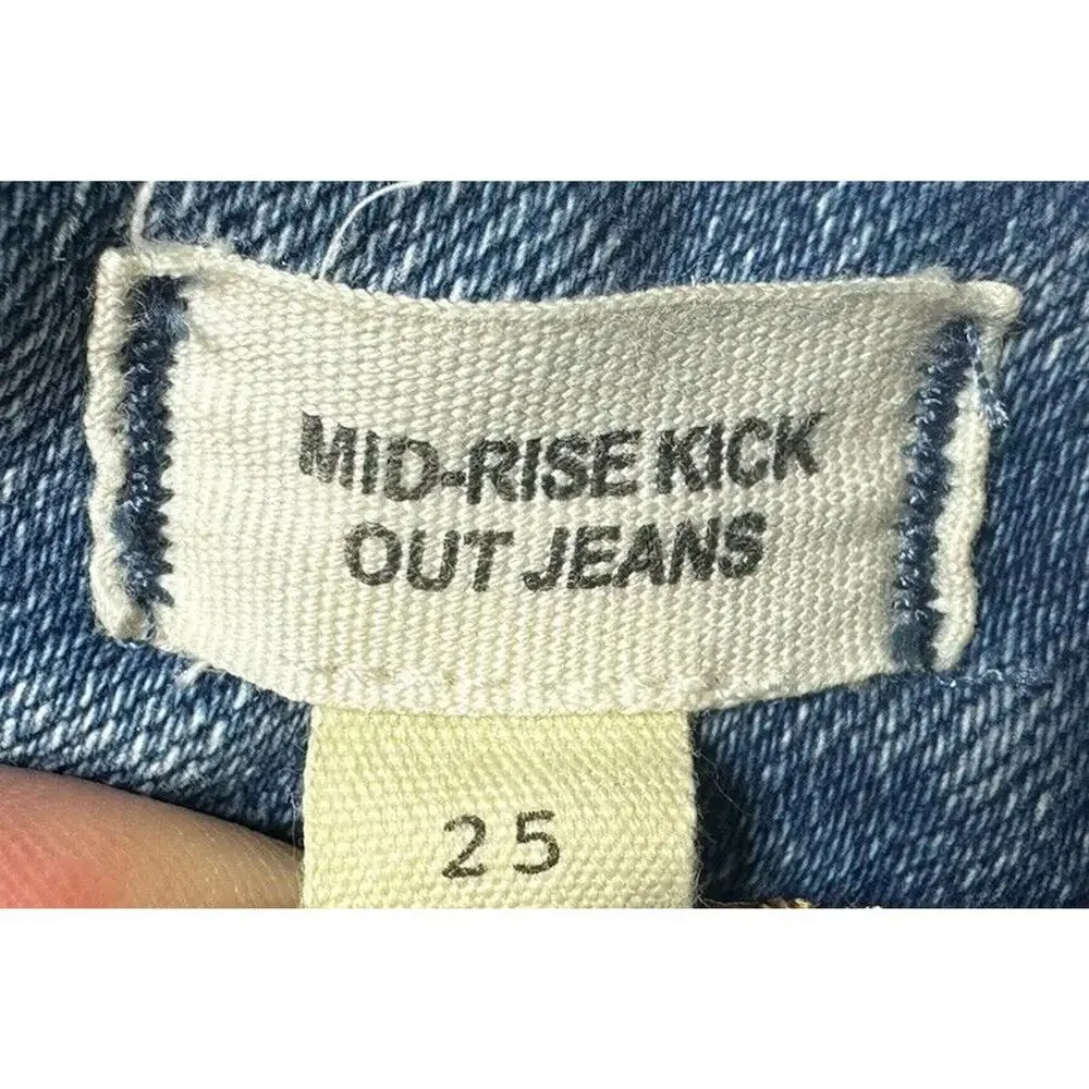 Madewell Women's‎ Mid-Rise Kick Out Blue Denim Jeans - Size 25 (25x24)*